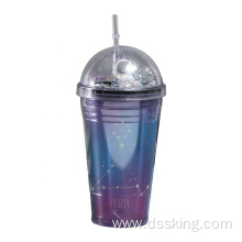 Double Constellation Creative Cup with straw